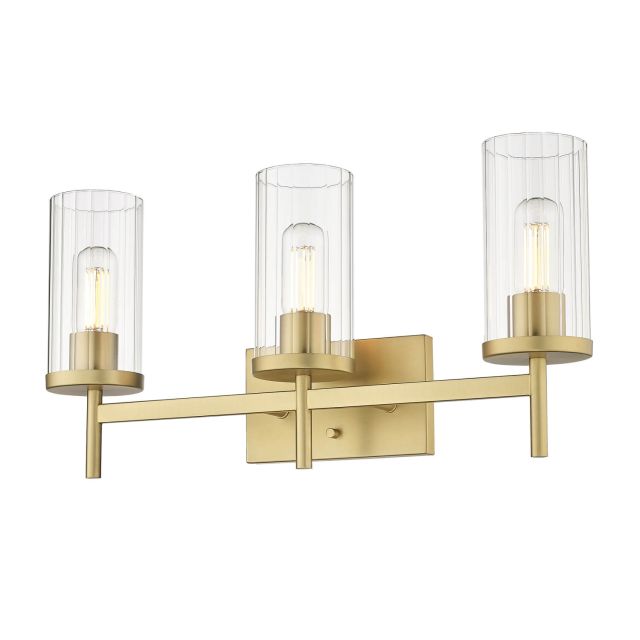 Golden Lighting 7011-BA3 BCB-CLR Winslett 3 Light 23 inch Bath Vanity Light in Brushed Champagne Bronze with Clear Glass Shade